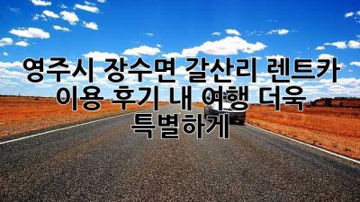영주시 장수면 갈산리 렌트카 이용 후기: 내 여행, 더욱 특별하게!